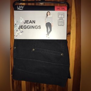 Lildy Jean Jeggings Size 2x-3x (20-26) Blackwash NWT PERFECT NEVER WORN